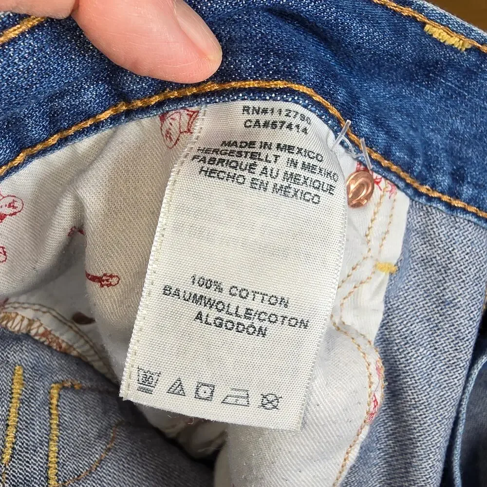 Vintage True Religion Men’s Bootcut Flap Denim Jeans 100% Cotton USA 36x32